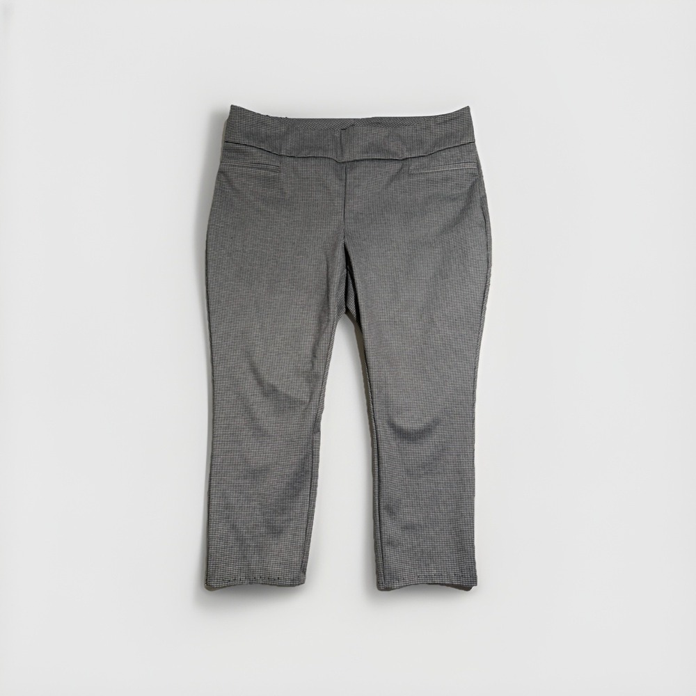 Dalia brand grey plaid pull on dress pants slacks, women's xl